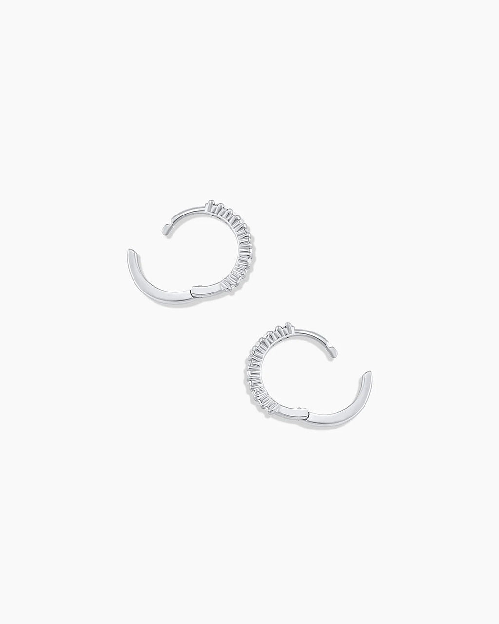 14K White Gold Diamond Pavé Huggies