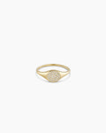 14K Diamond Pavé Signet Ring