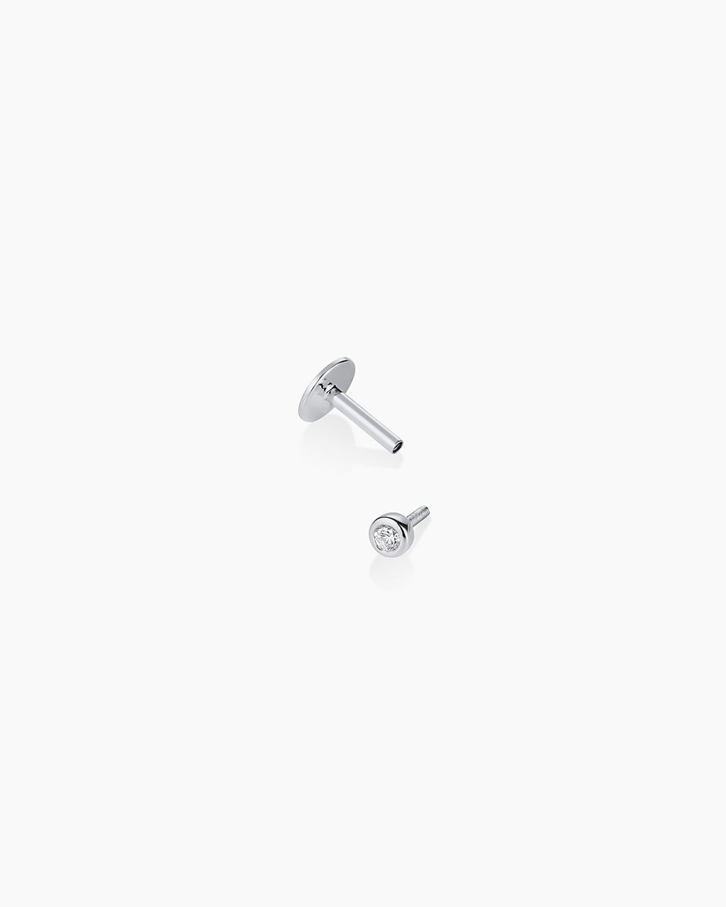 14K Classic Diamond Flat Back Single Stud