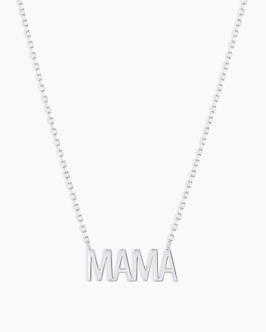 14K White Gold Mama Necklace
