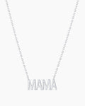 14K White Gold Mama Necklace