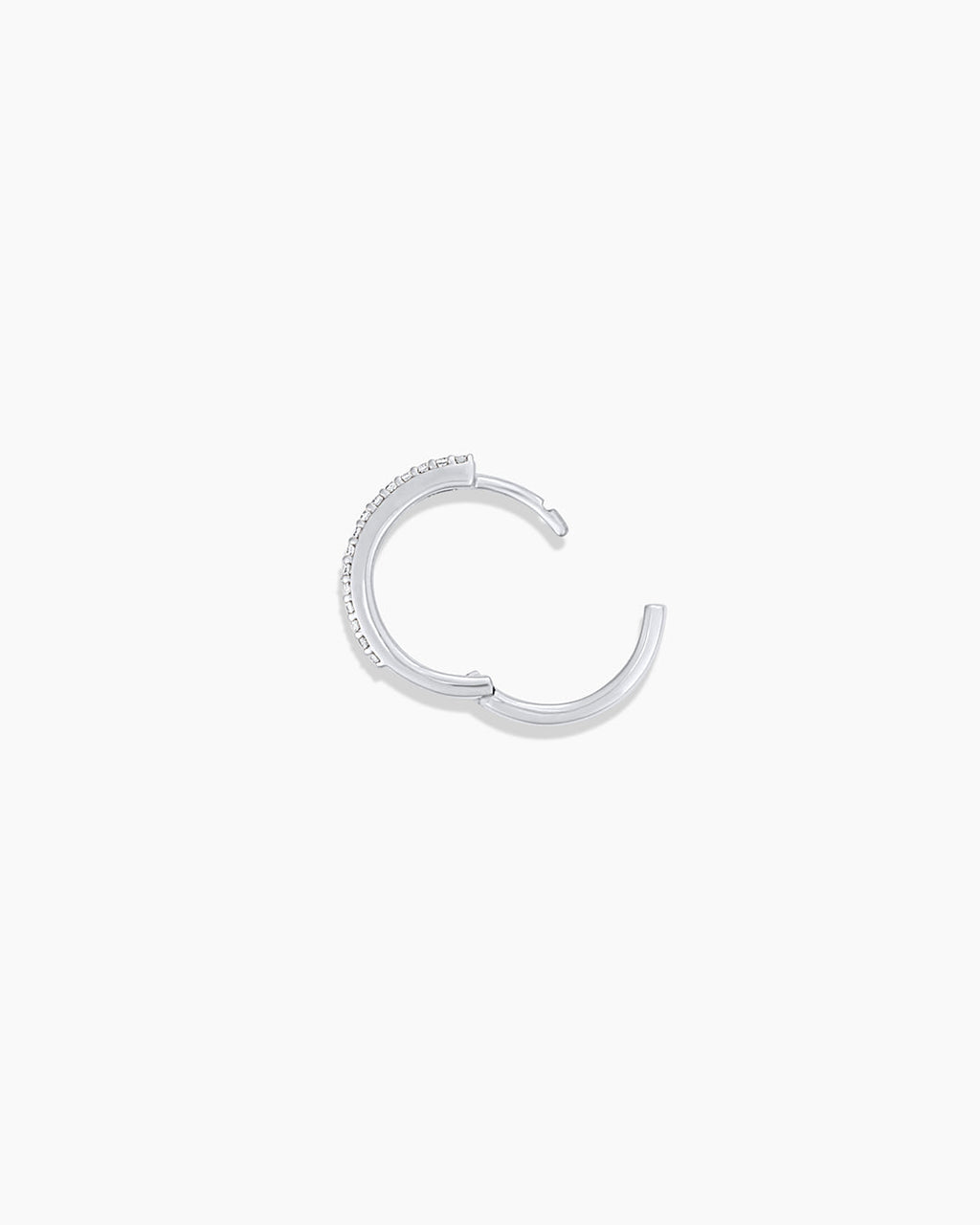 14K Diamond Double Down Single Huggie