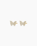 14K Diamond Butterfly Studs