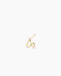14K Diamond Solitaire Split Single Huggie