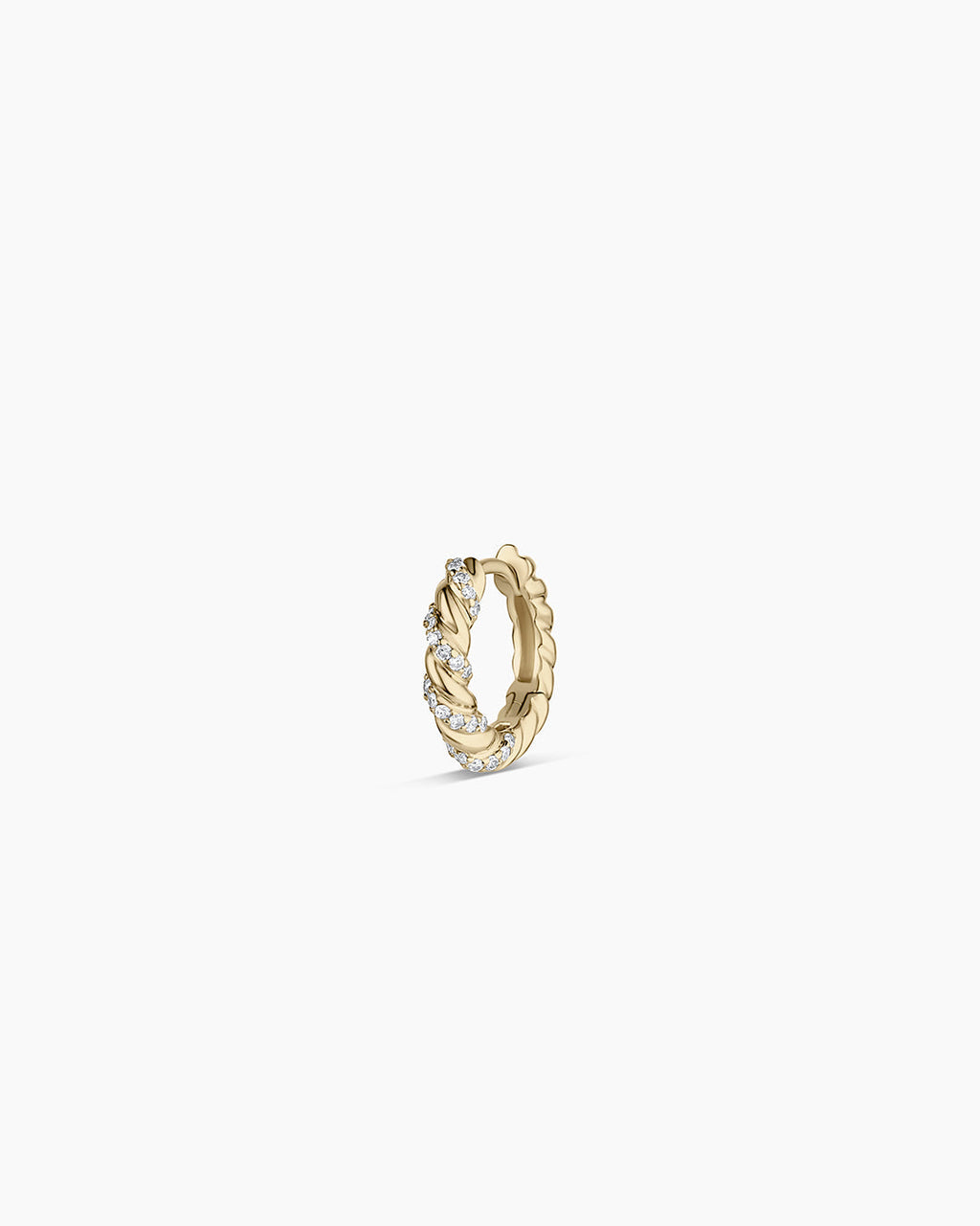 14K Diamond Crew Single Huggie