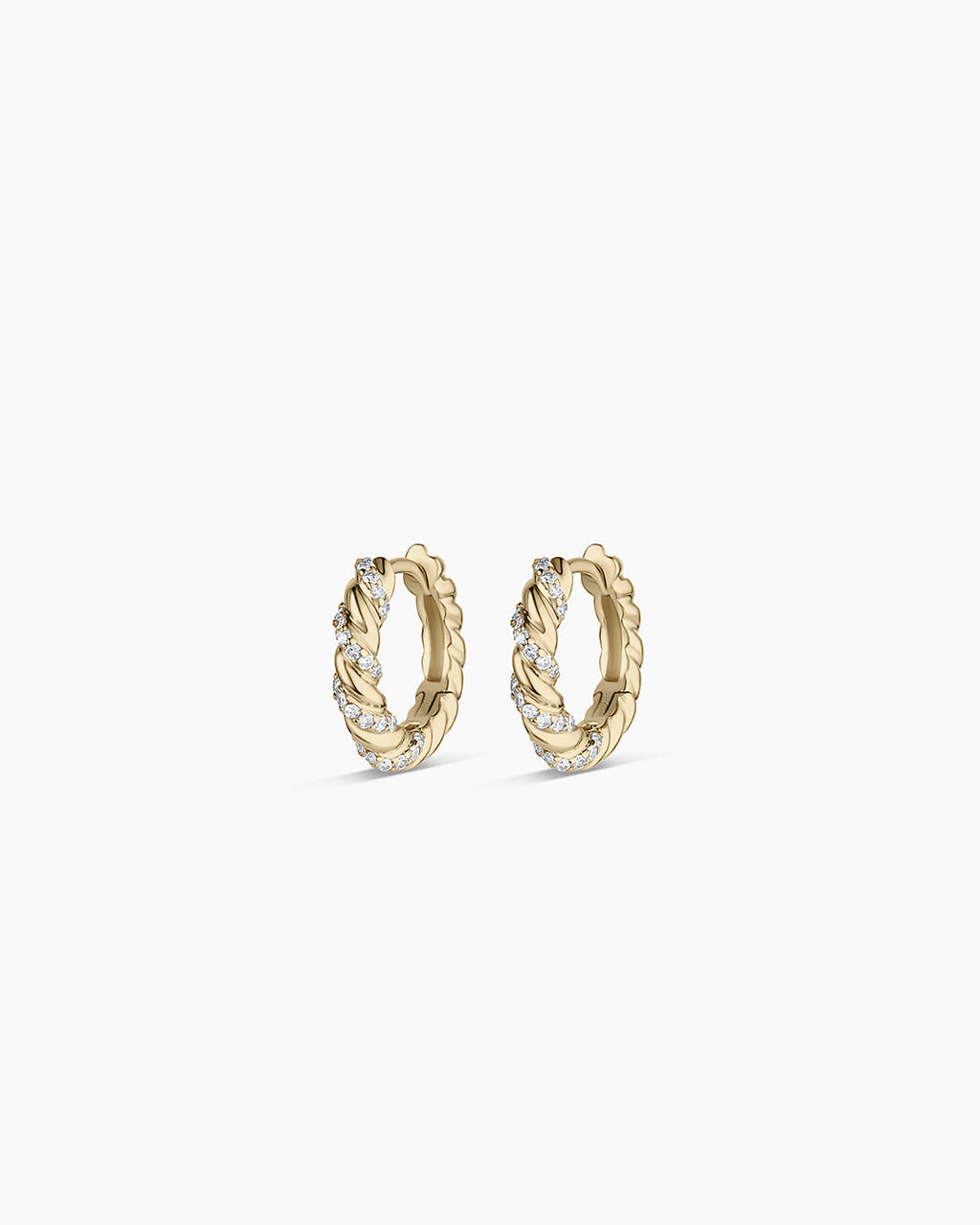 14K Diamond Crew Huggies