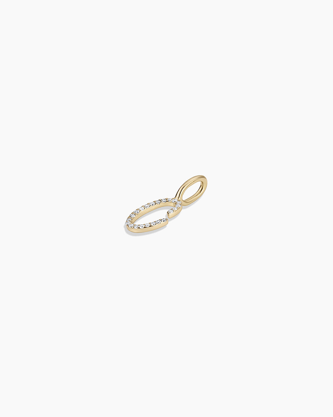 14K Diamond Script Alphabet Charm