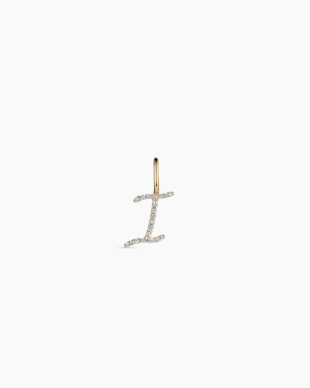 14K Diamond Script Alphabet Charm
