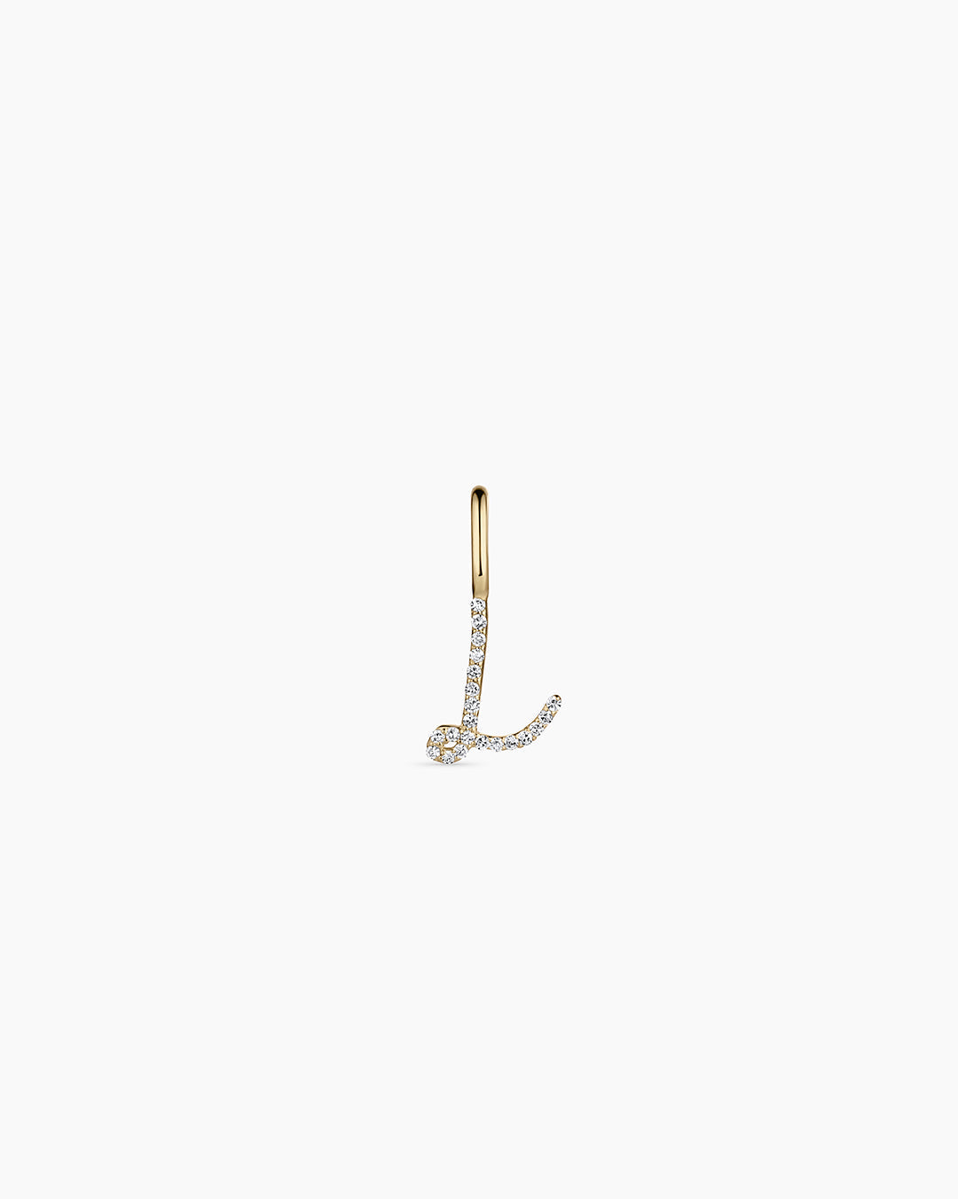 14K Diamond Script Alphabet Charm