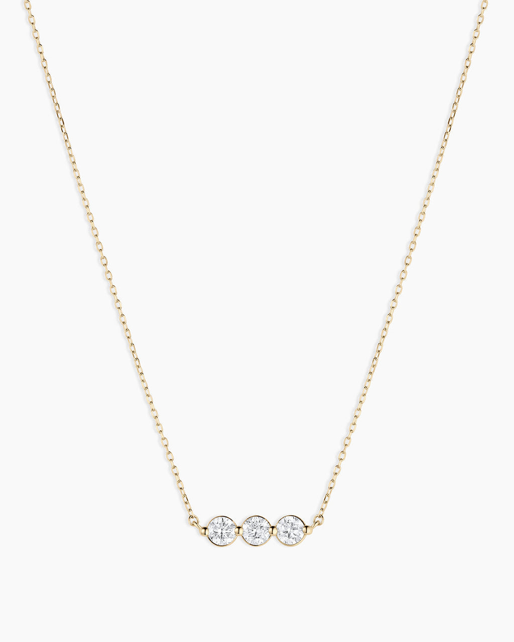 14K Lab Grown Diamond Halo Row Necklace