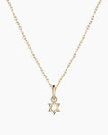 14K Gold Star of David Charm Necklace