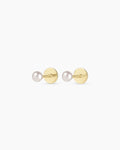 14K Gold Pearl Flat Back Studs