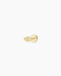 14K Diamond Evil Eye Flat Back Single Stud