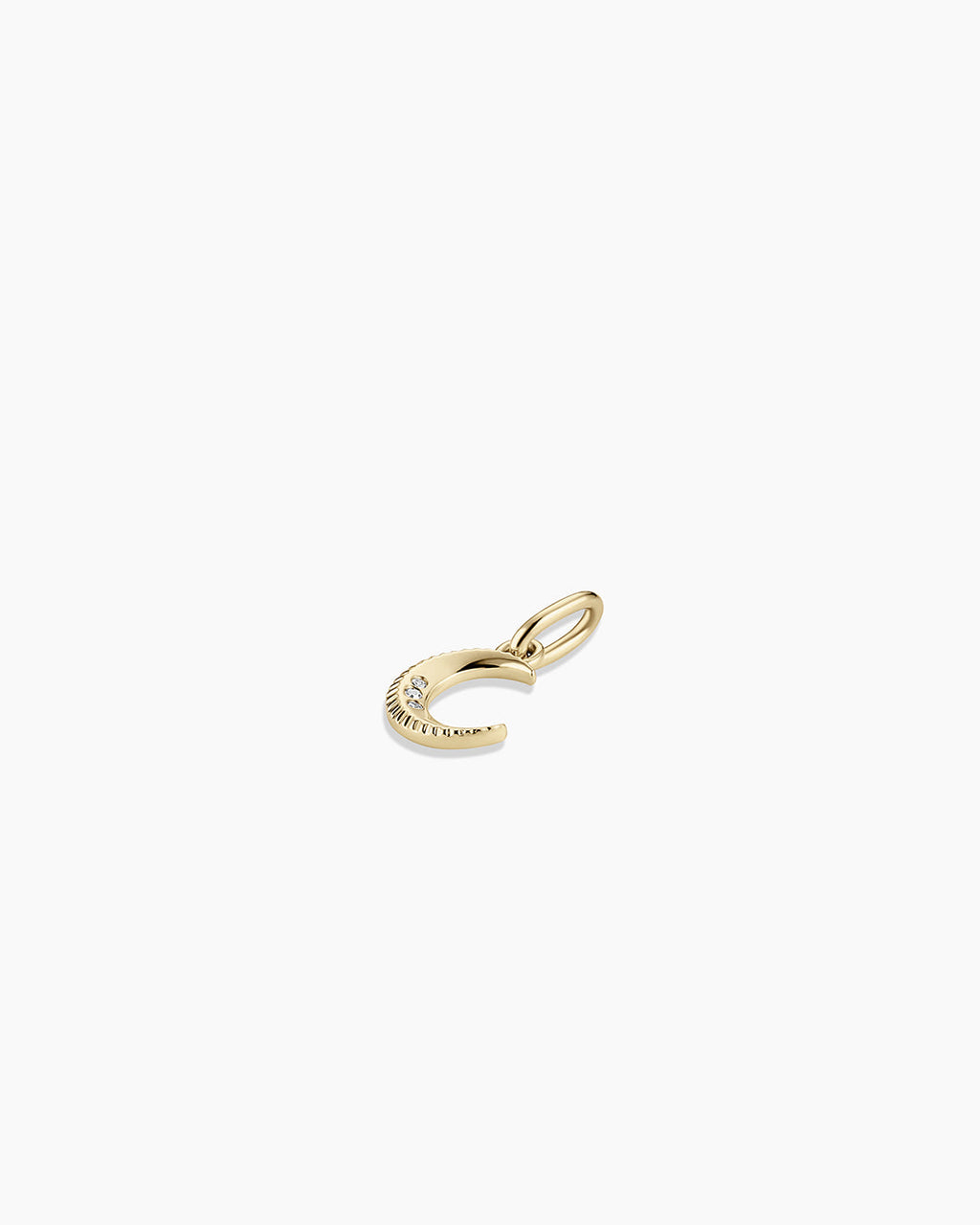 14K Diamond Crescent Charm