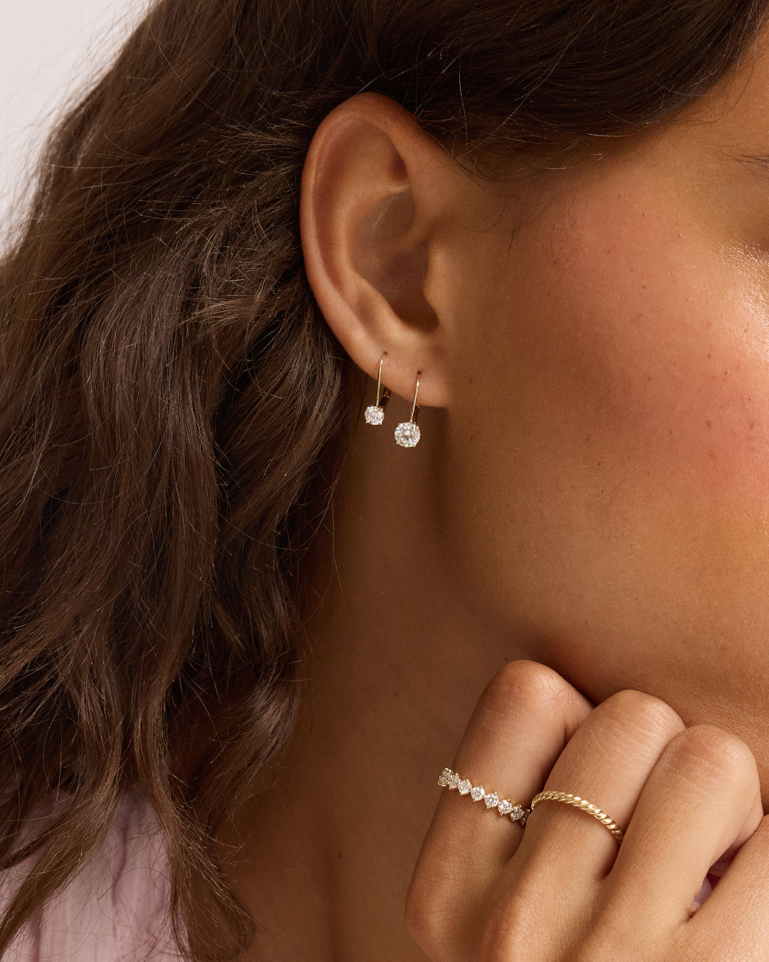 14K Lab Grown Diamond Mercer Drop Single Earring