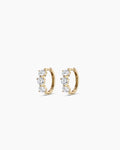 14K Lab Grown Diamond Solitaire Trio Huggies