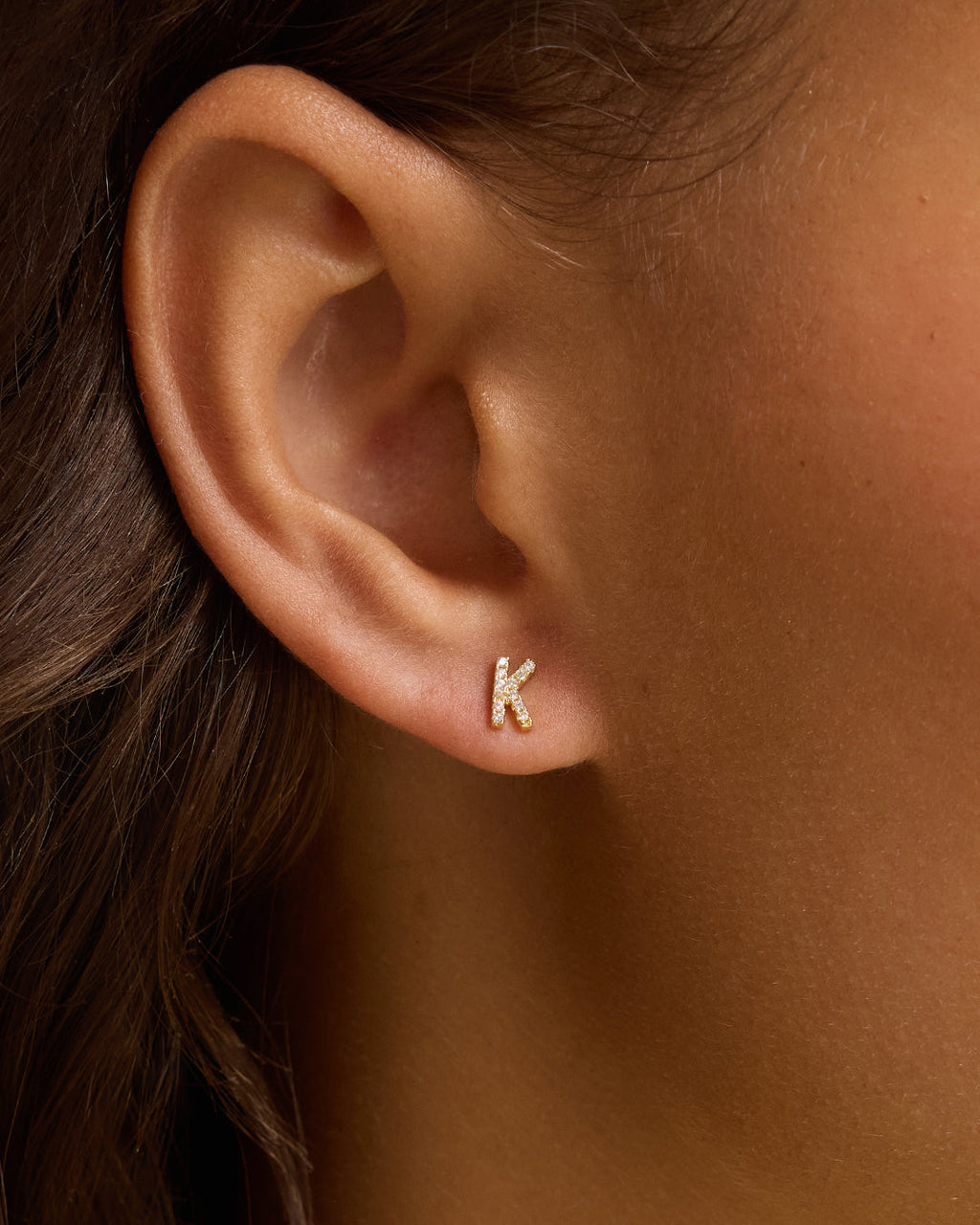 Wilder Shimmer Alphabet Single Stud