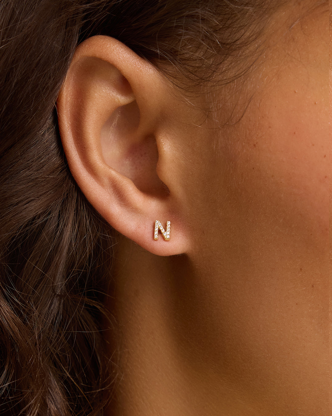 Wilder Shimmer Alphabet Single Stud