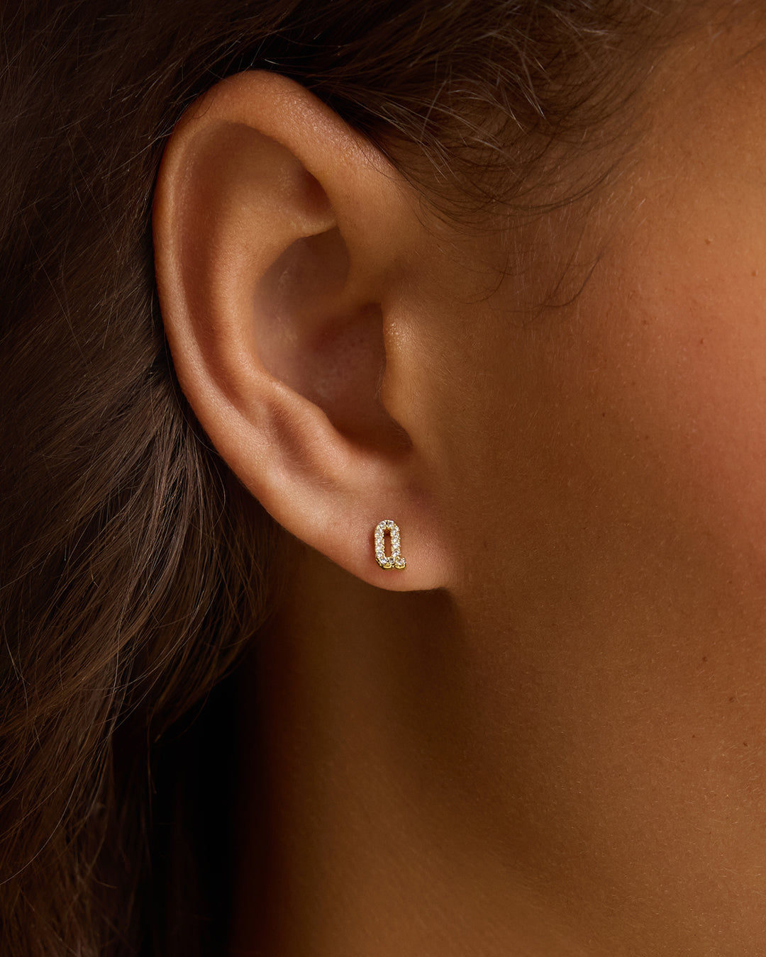 Wilder Shimmer Alphabet Single Stud