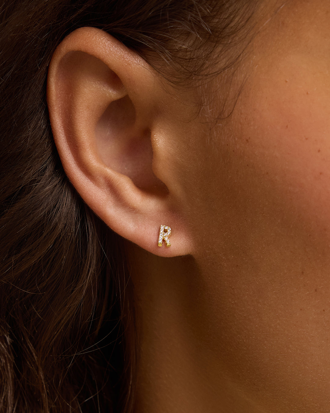 Wilder Shimmer Alphabet Single Stud