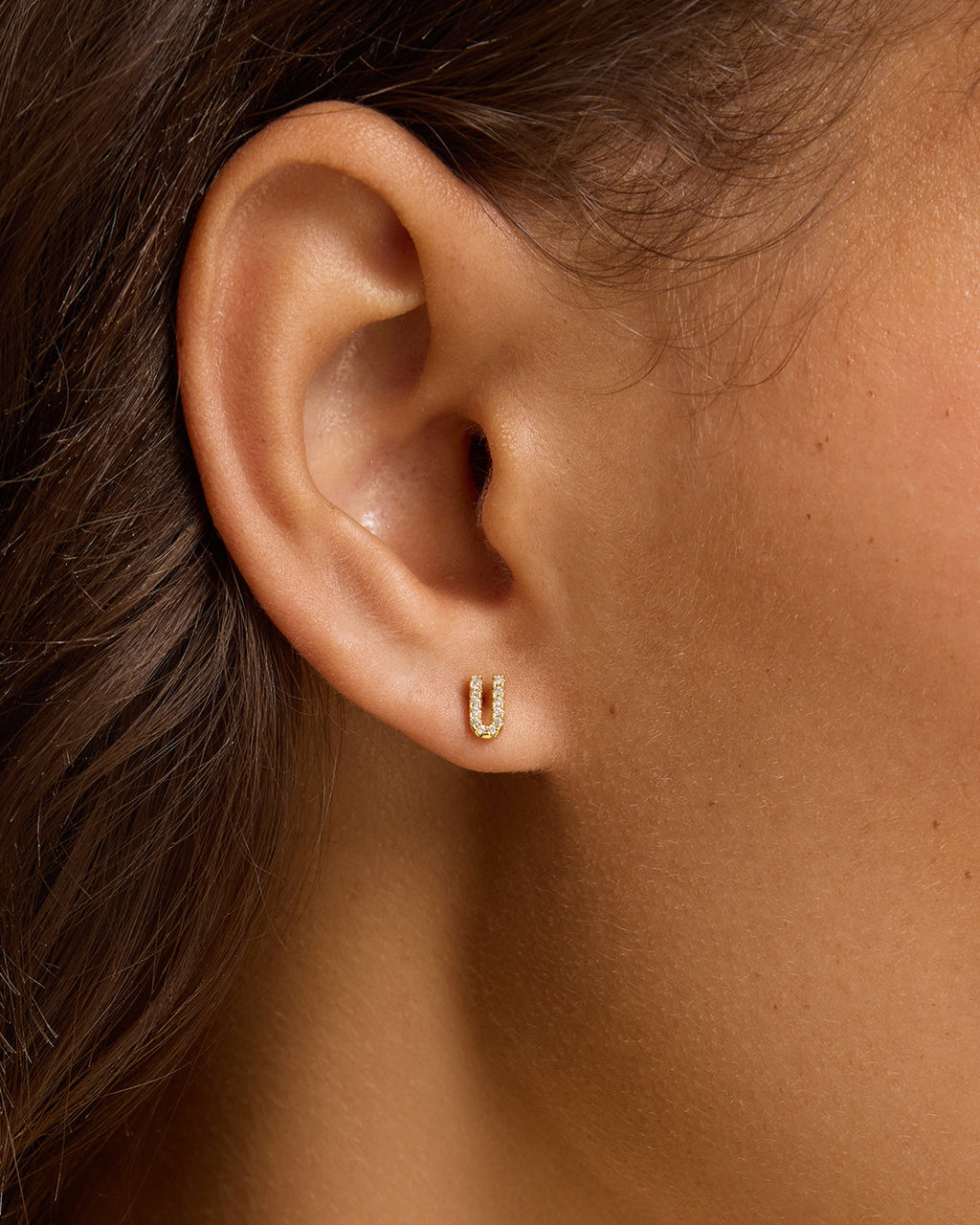 Wilder Shimmer Alphabet Single Stud