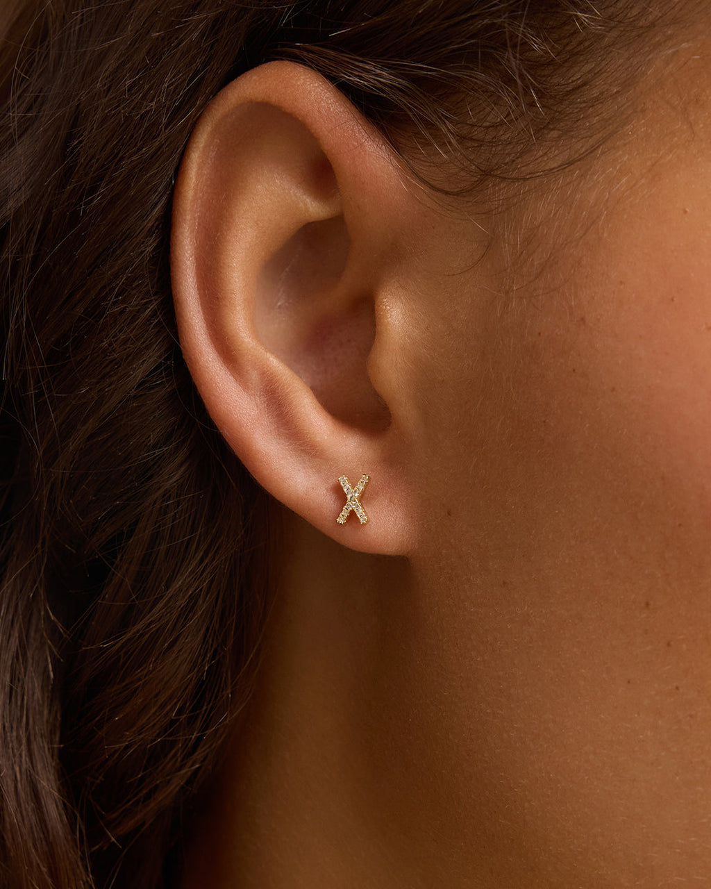 Wilder Shimmer Alphabet Single Stud