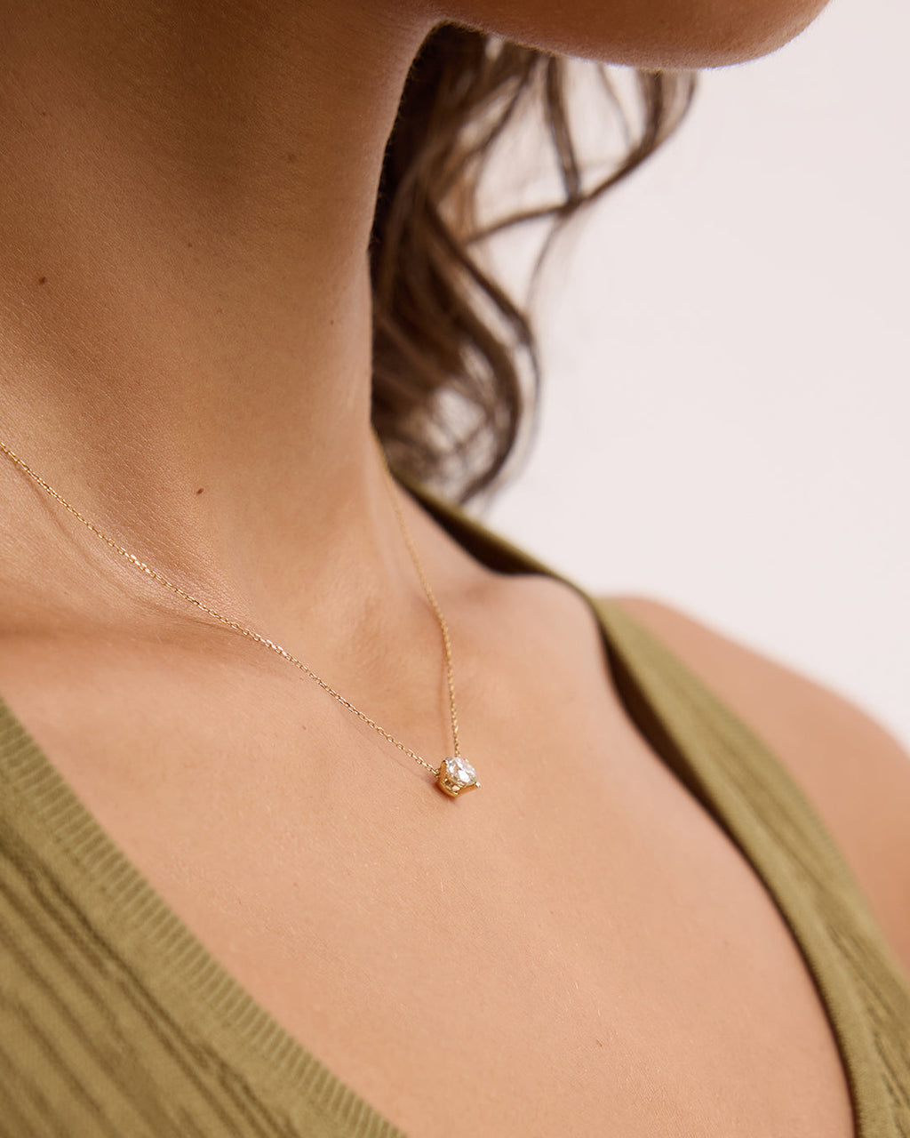 14K Lab Grown Diamond Solitaire Necklace