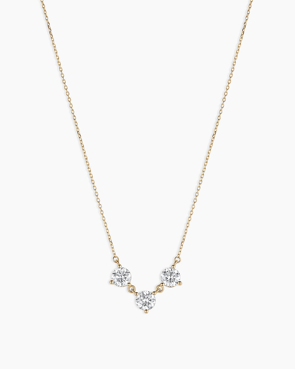 14K Lab Grown Diamond Solitaire Trio Necklace