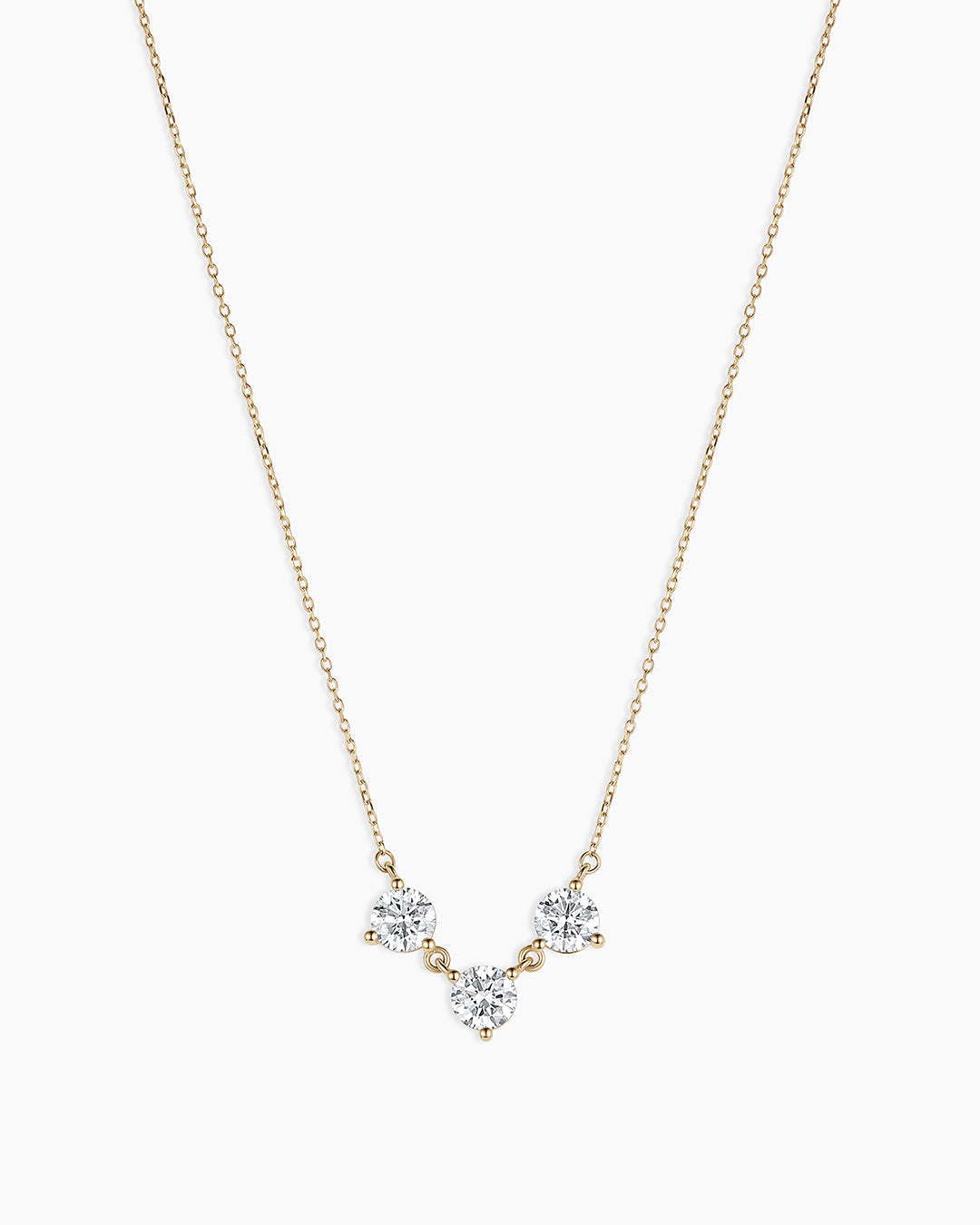 14K Lab Grown Diamond Solitaire Trio Necklace