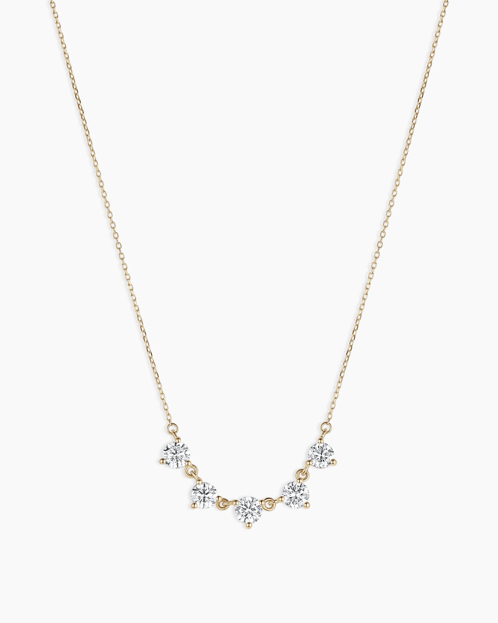14K Lab Grown Diamond Solitaire Cluster Necklace