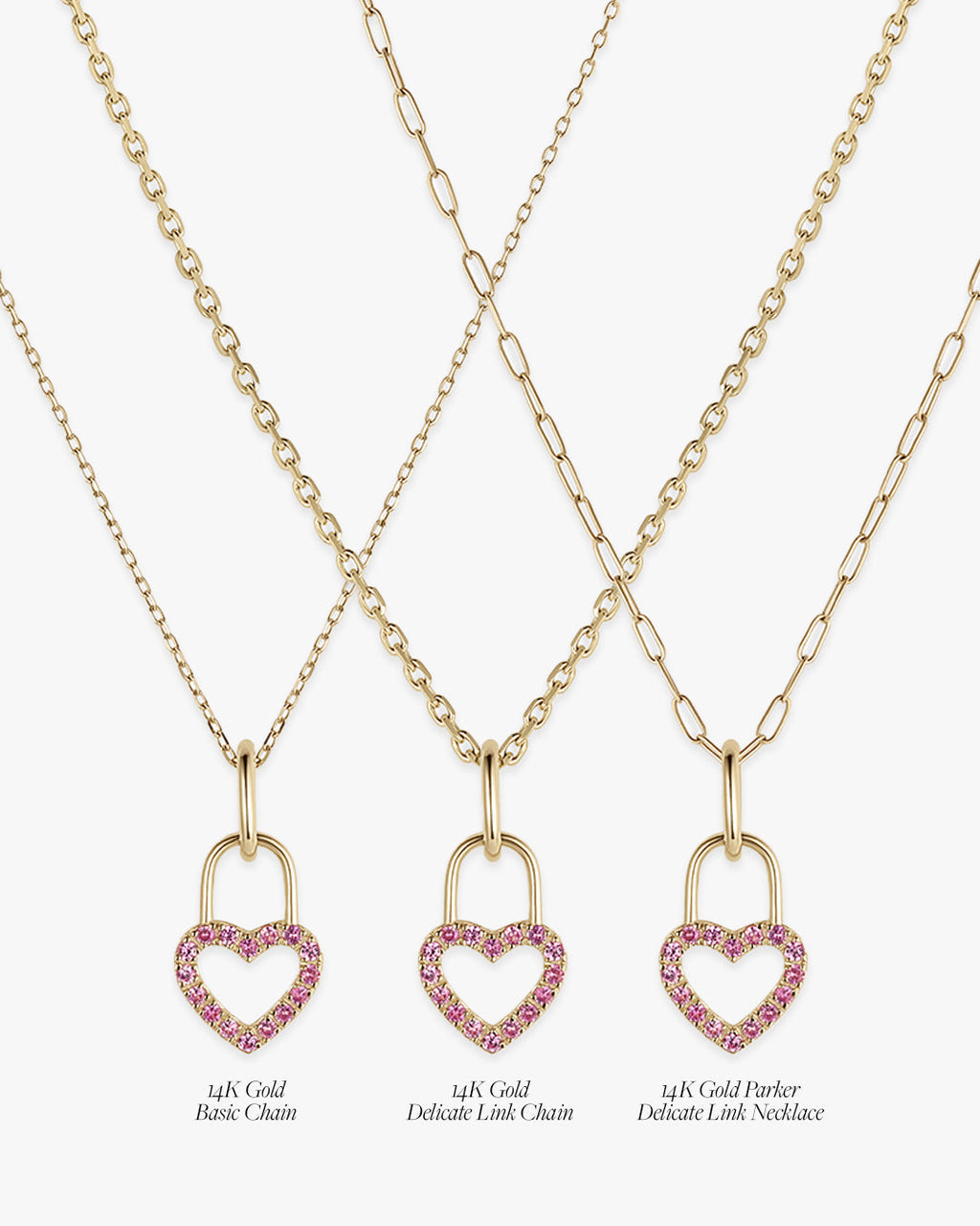 BCRF Pink Sapphire Heart Padlock Charm