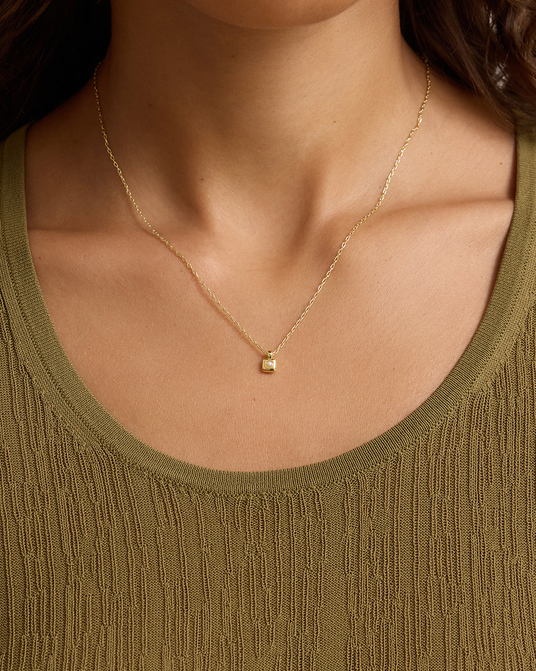 Petite Puff Birthstone Necklace