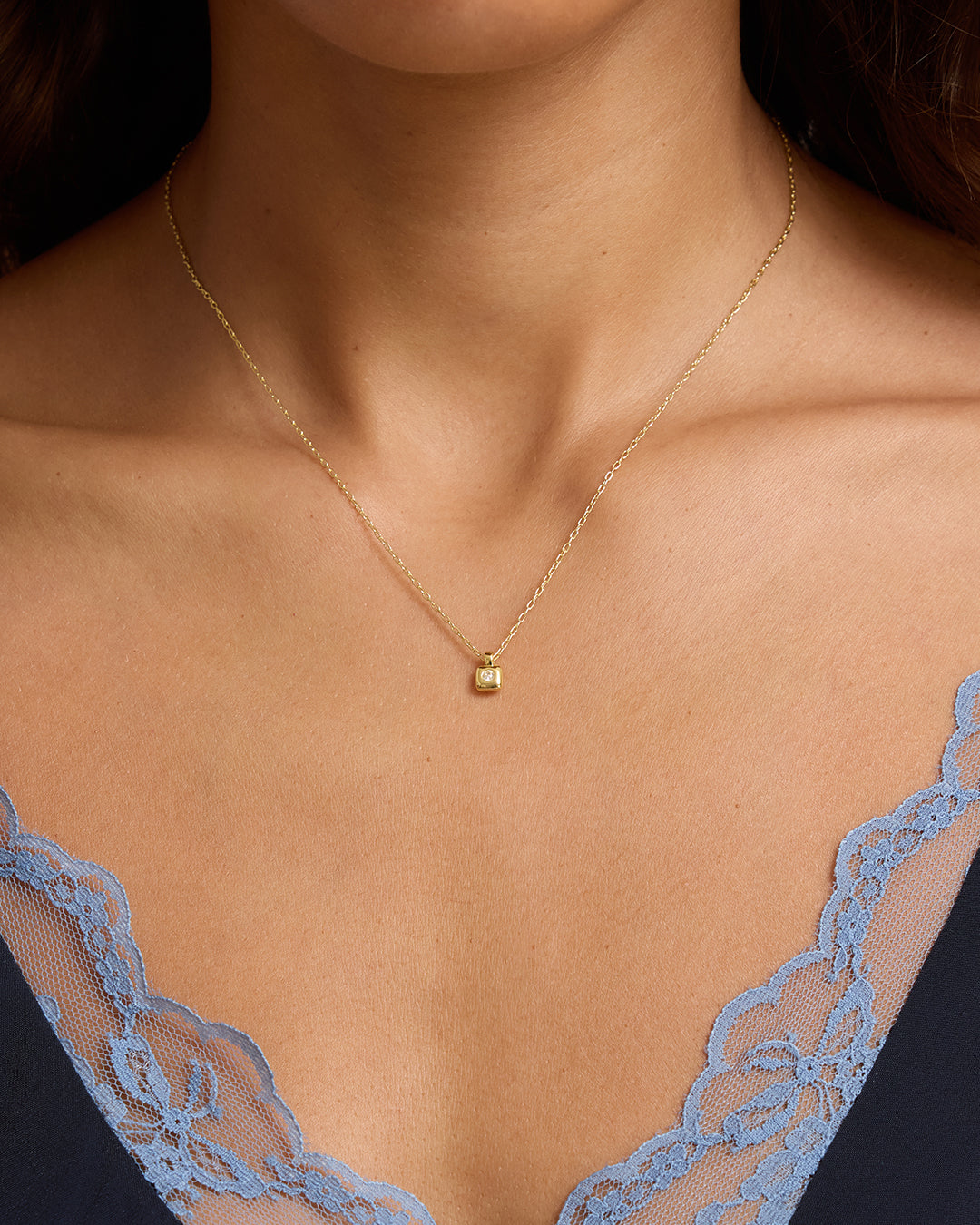 Petite Puff Birthstone Necklace