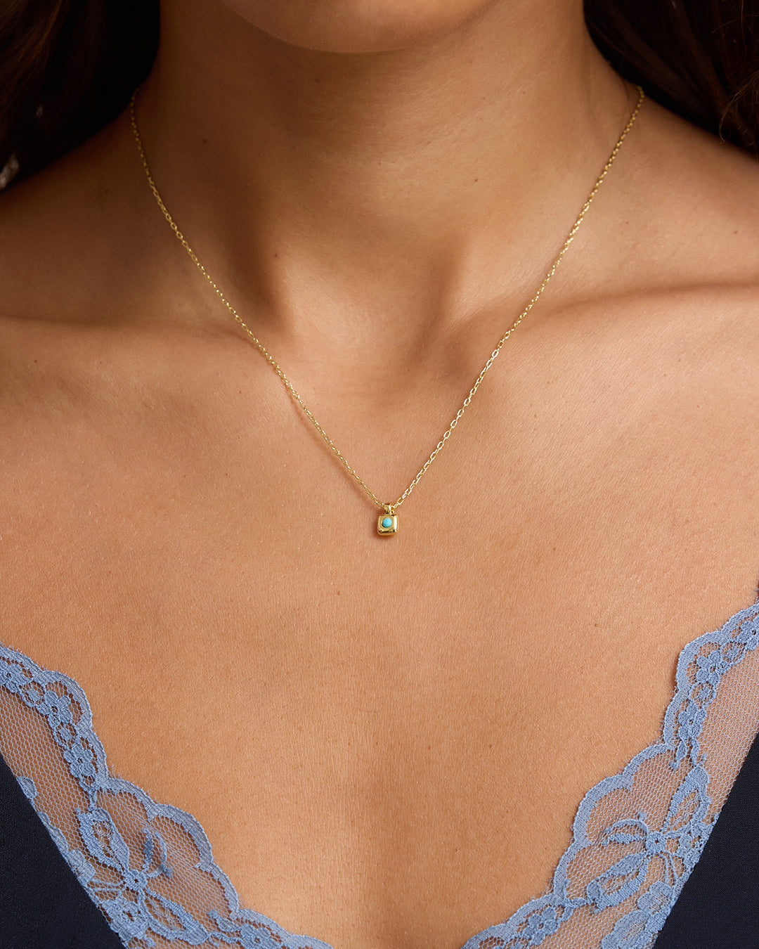 Petite Puff Birthstone Necklace