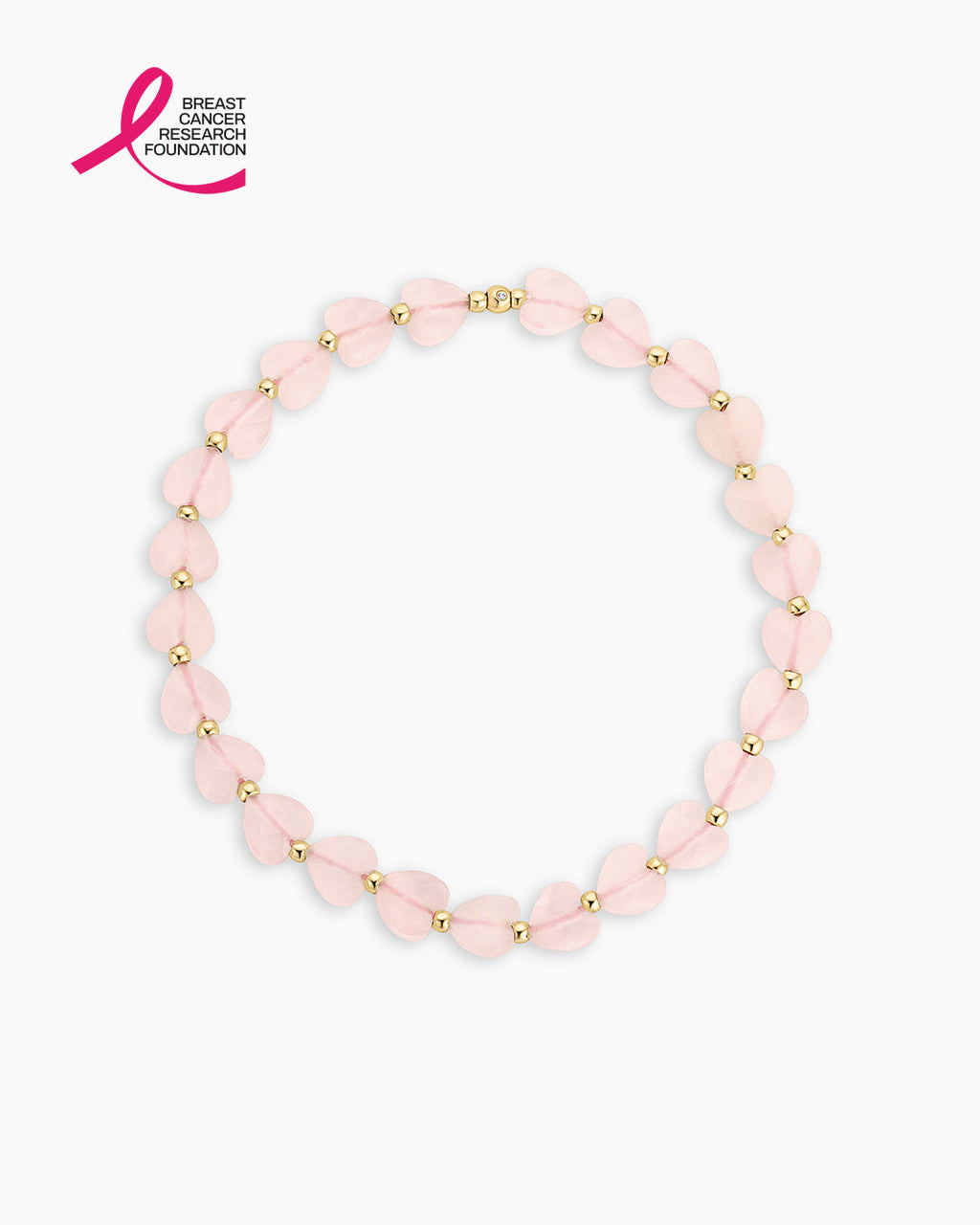 BCRF Rose Quartz Heart Bracelet