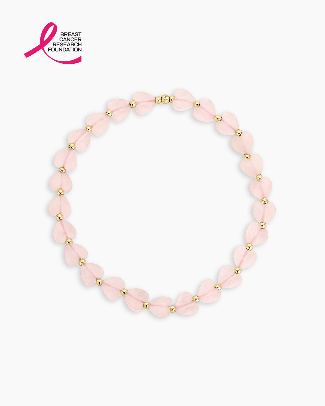 BCRF Rose Quartz Heart Bracelet