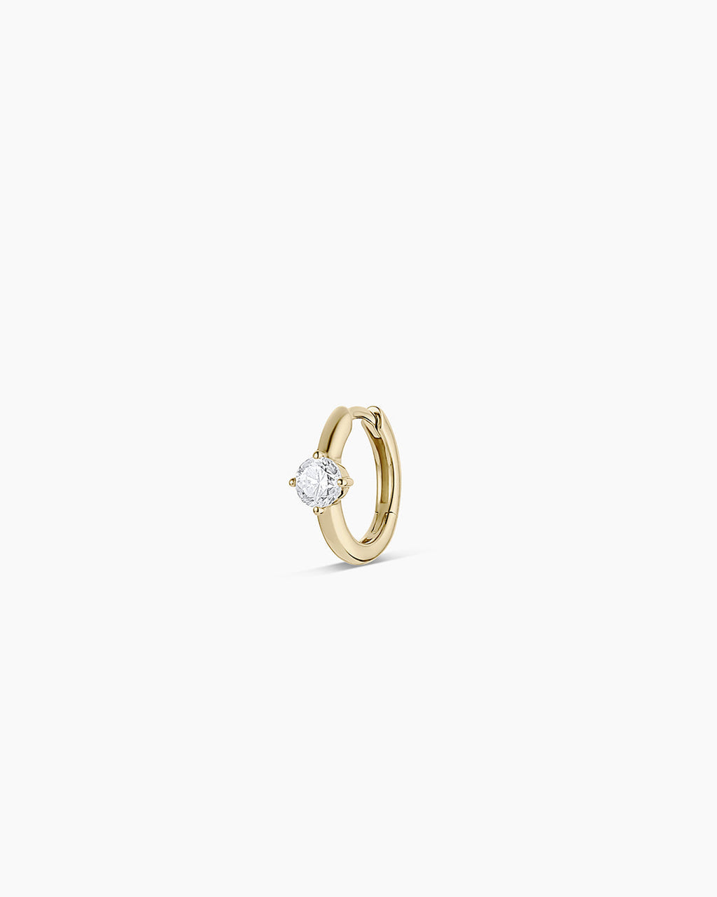 14K Lab Grown Diamond Solitaire Single Huggie
