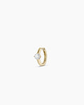 14K Lab Grown Diamond Solitaire Single Huggie