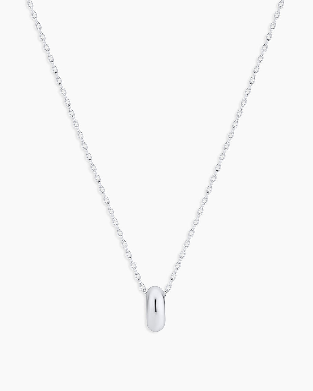 14K White Gold Lou Halo Charm Necklace