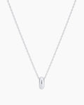 14K White Gold Lou Halo Charm Necklace