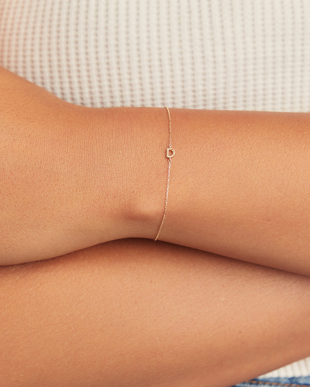 14K Gold Crew Alphabet Bracelet