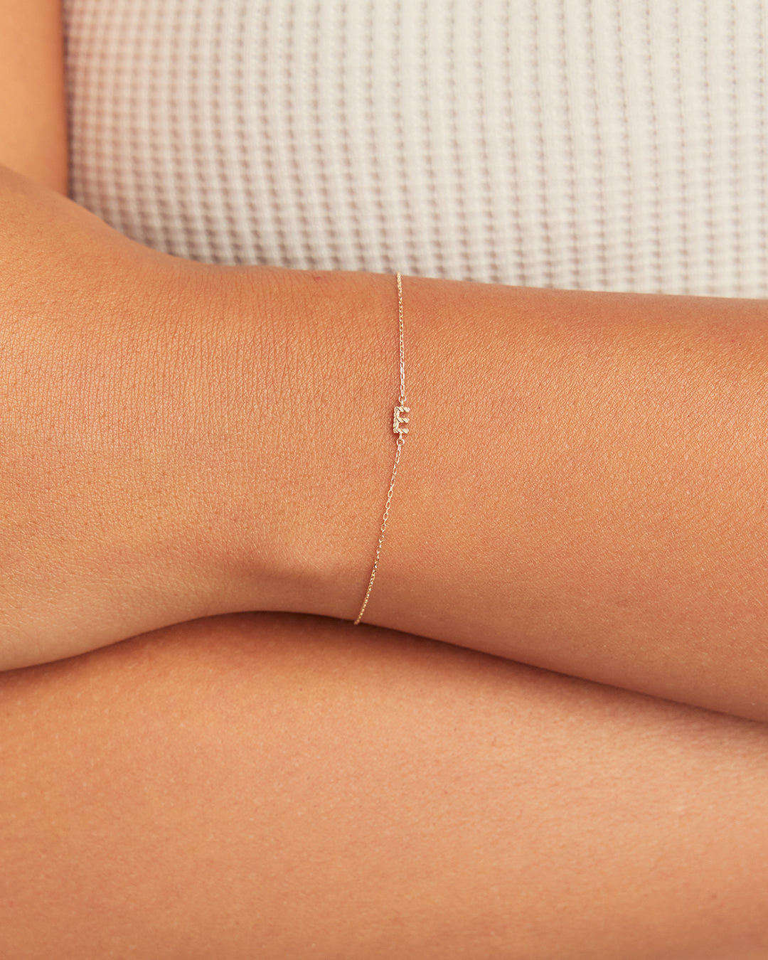 14K Gold Crew Alphabet Bracelet