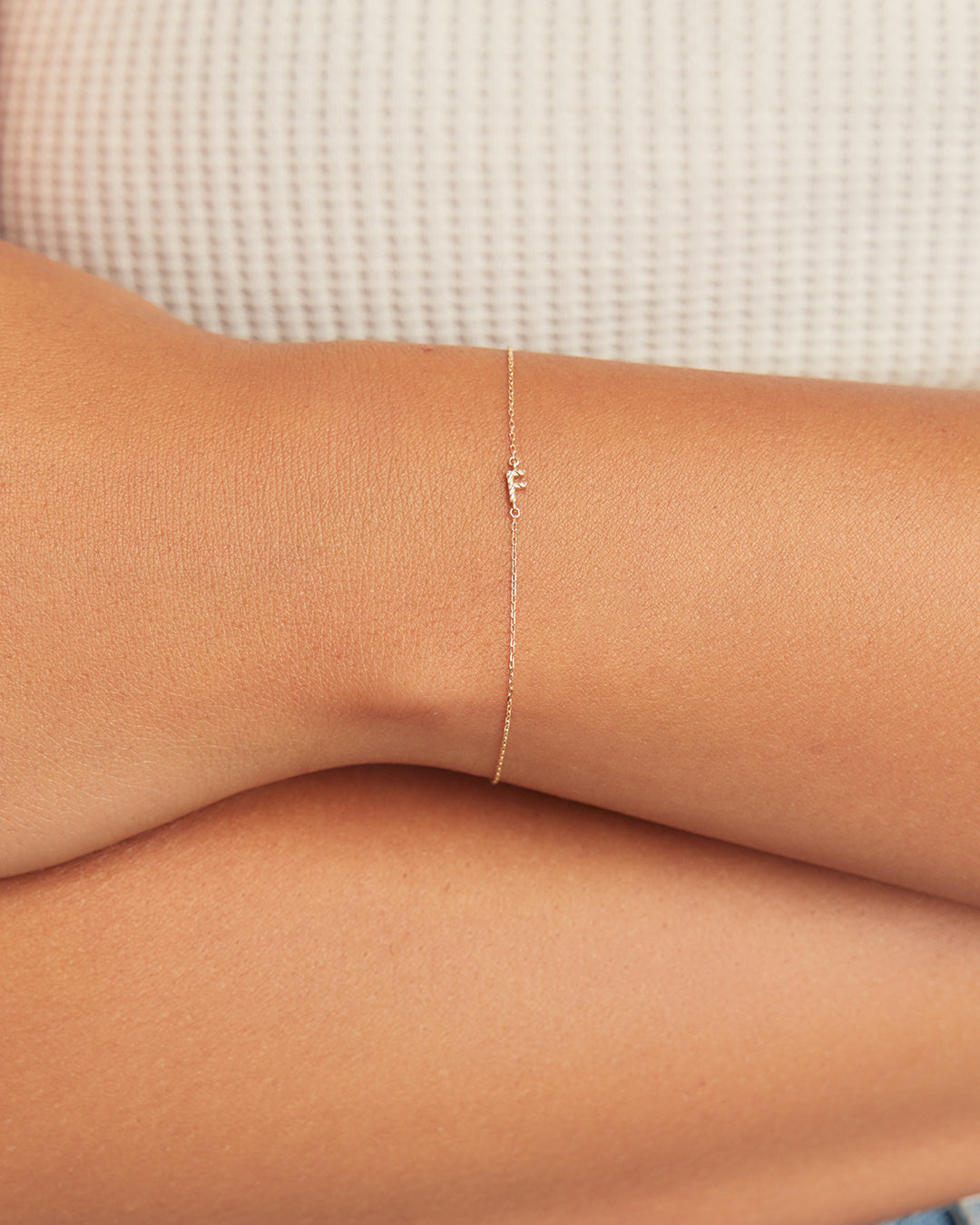 14K Gold Crew Alphabet Bracelet