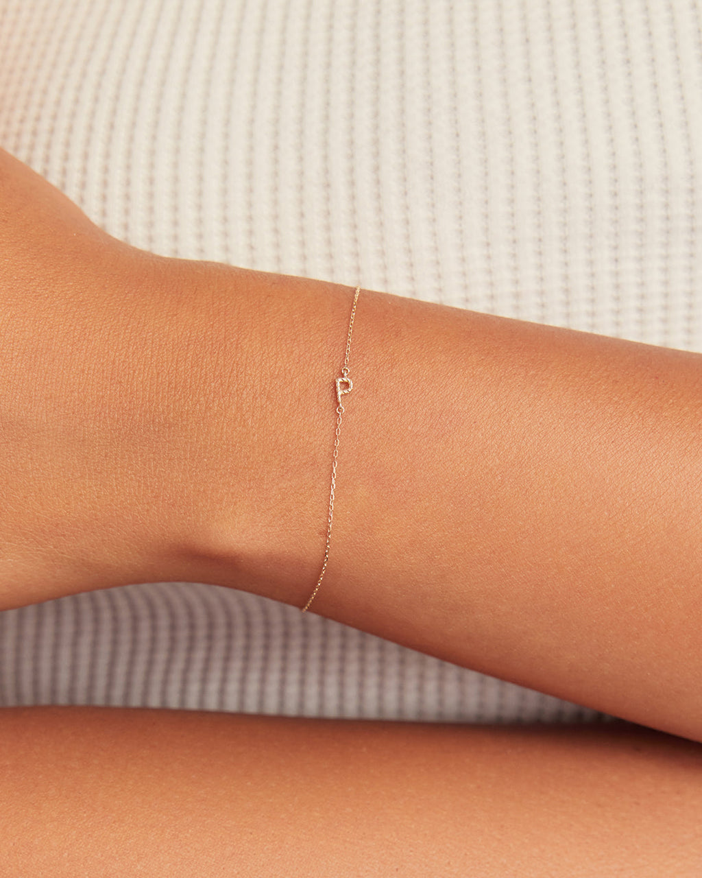 14K Gold Crew Alphabet Bracelet