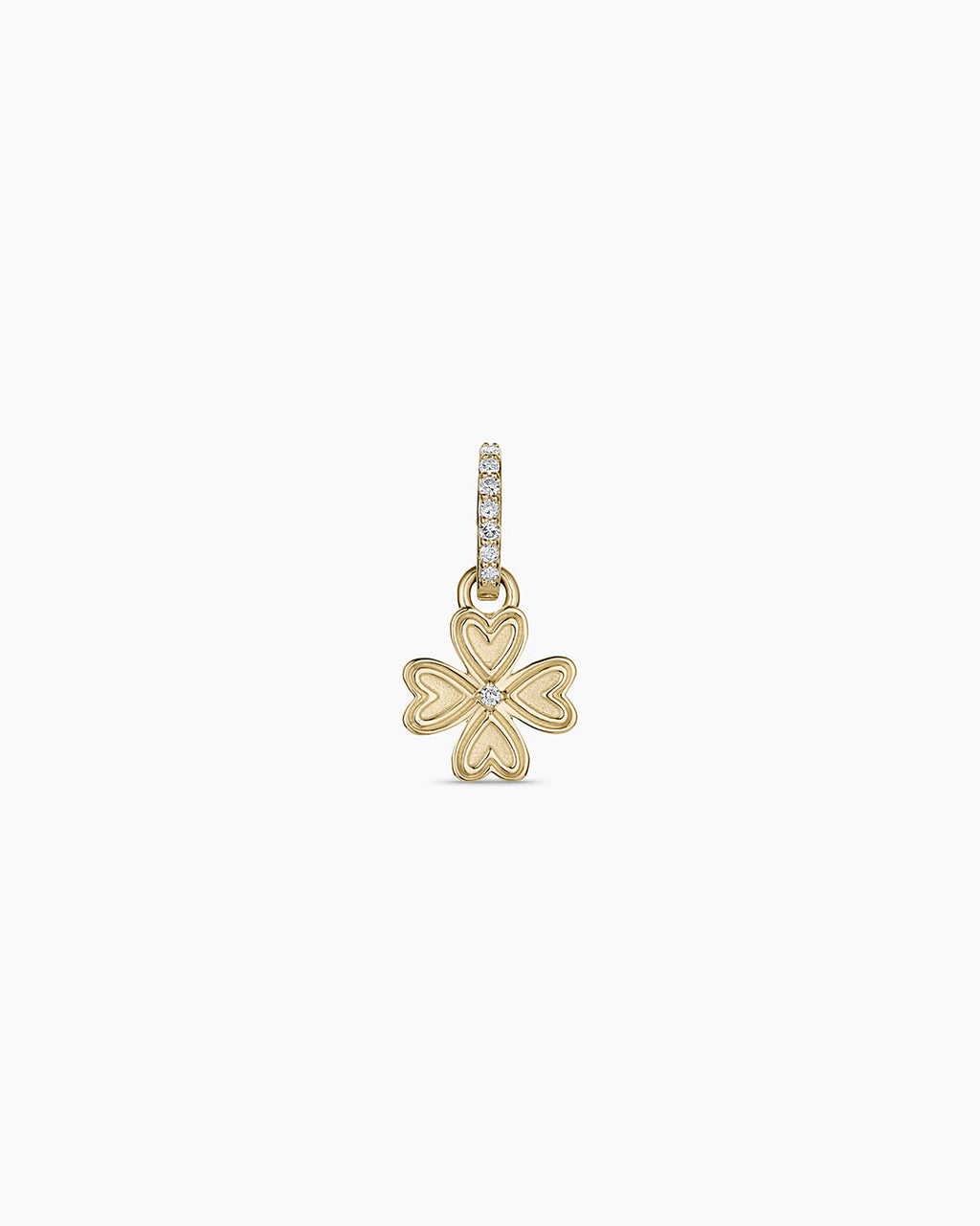 14K Diamond Clover Charm