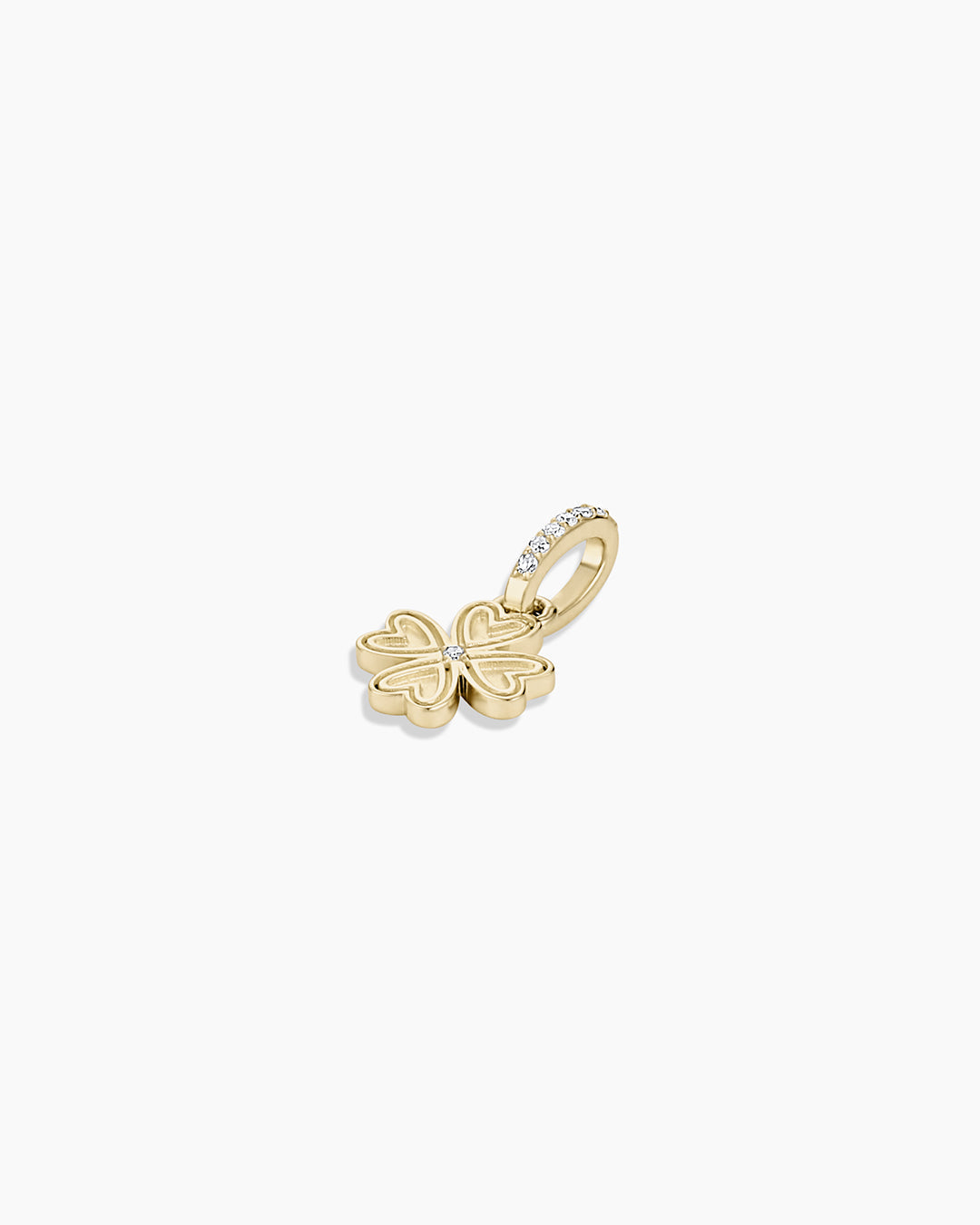 14K Diamond Clover Charm