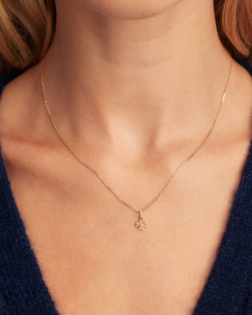 14K Diamond Clover Charm