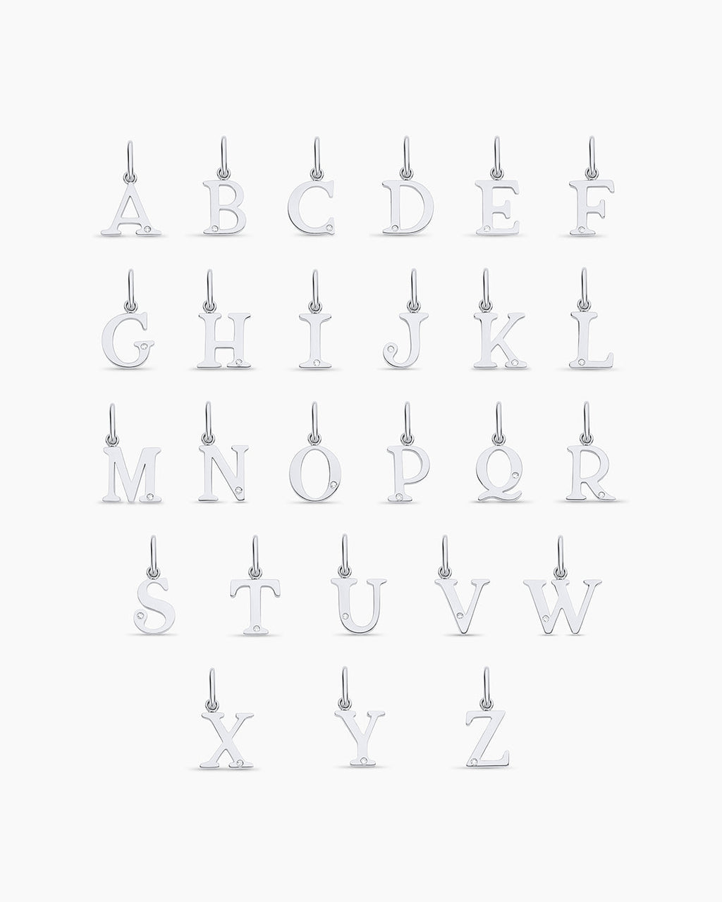 14K Diamond Vintage Alphabet Charm