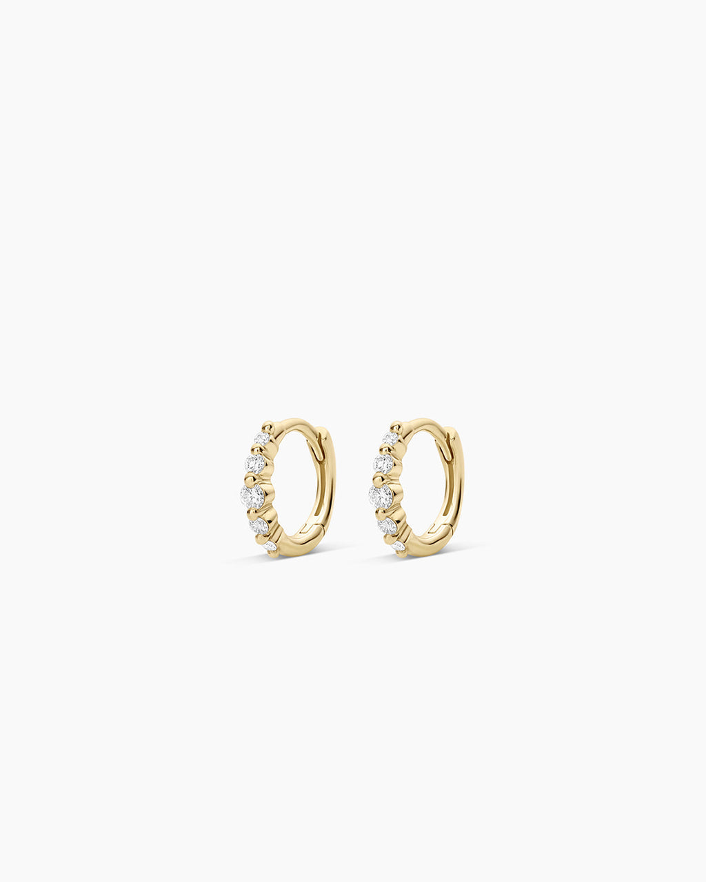 14K Elle Diamond Row Huggies