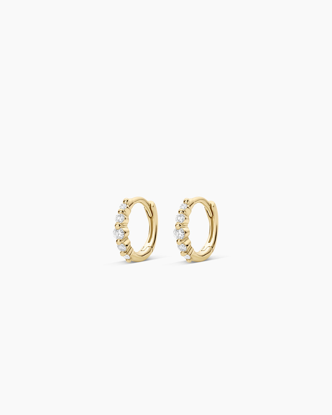14K Elle Diamond Row Huggies